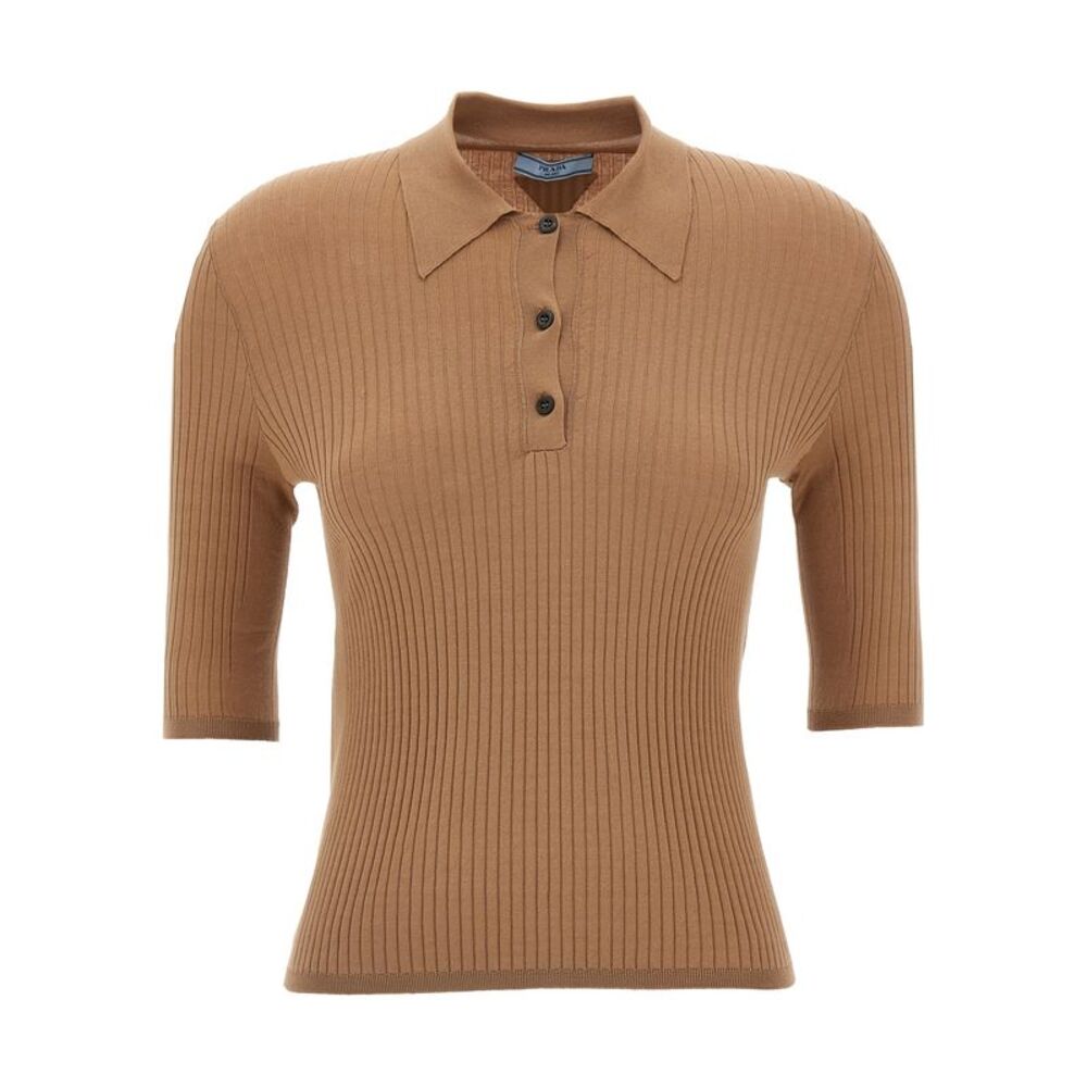 Prada Beige Cotton Polo Women's Shirt